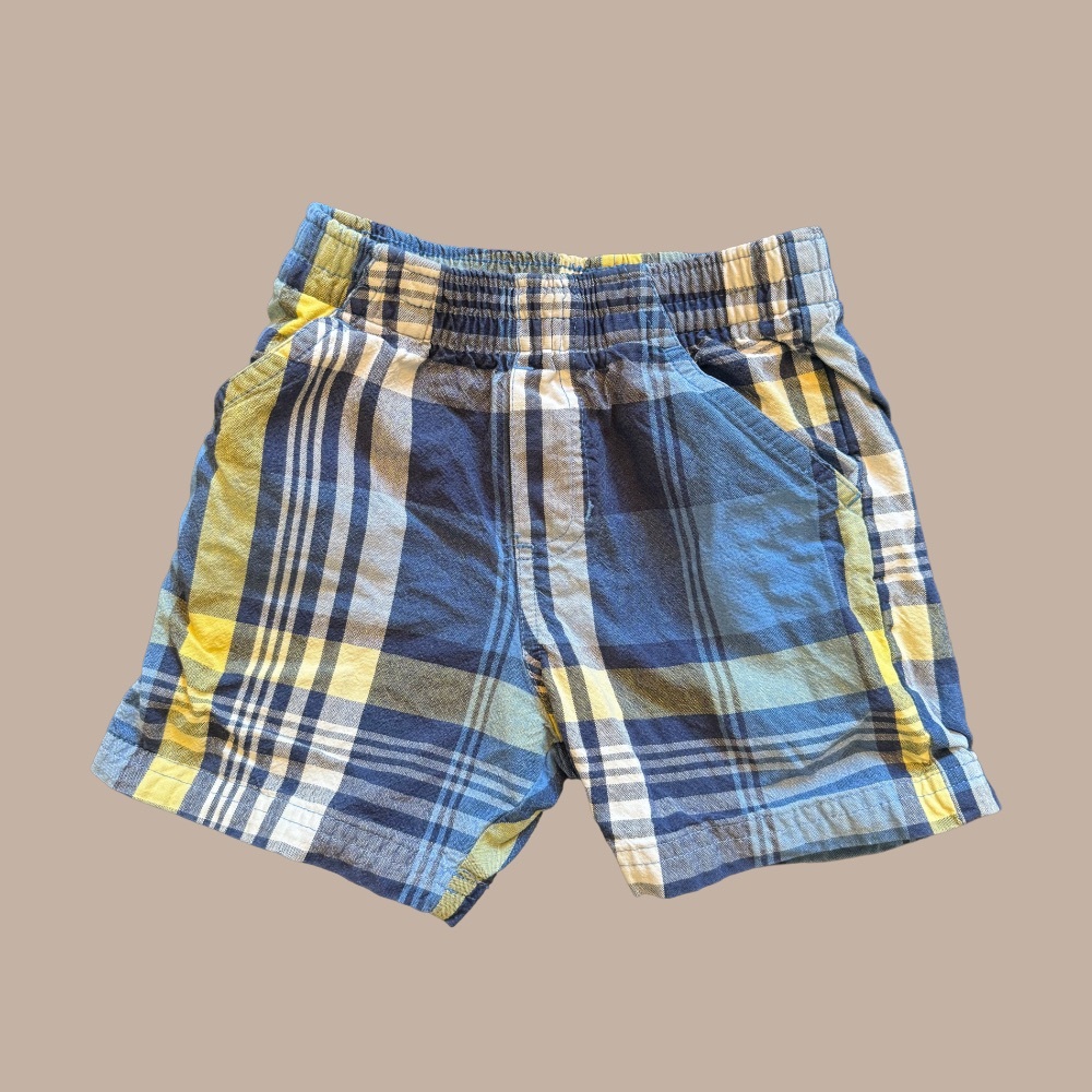 Faded Glory Kids Plaid Shorts in Blue and Yellow